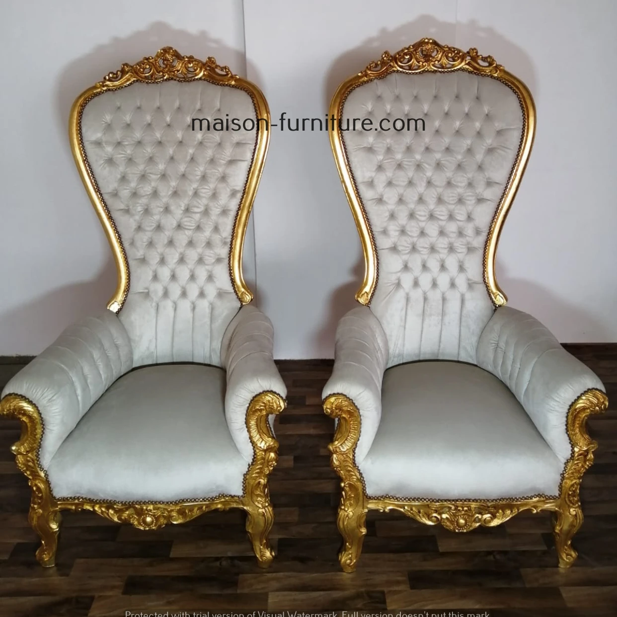 French Baroque High Back King Throne chair