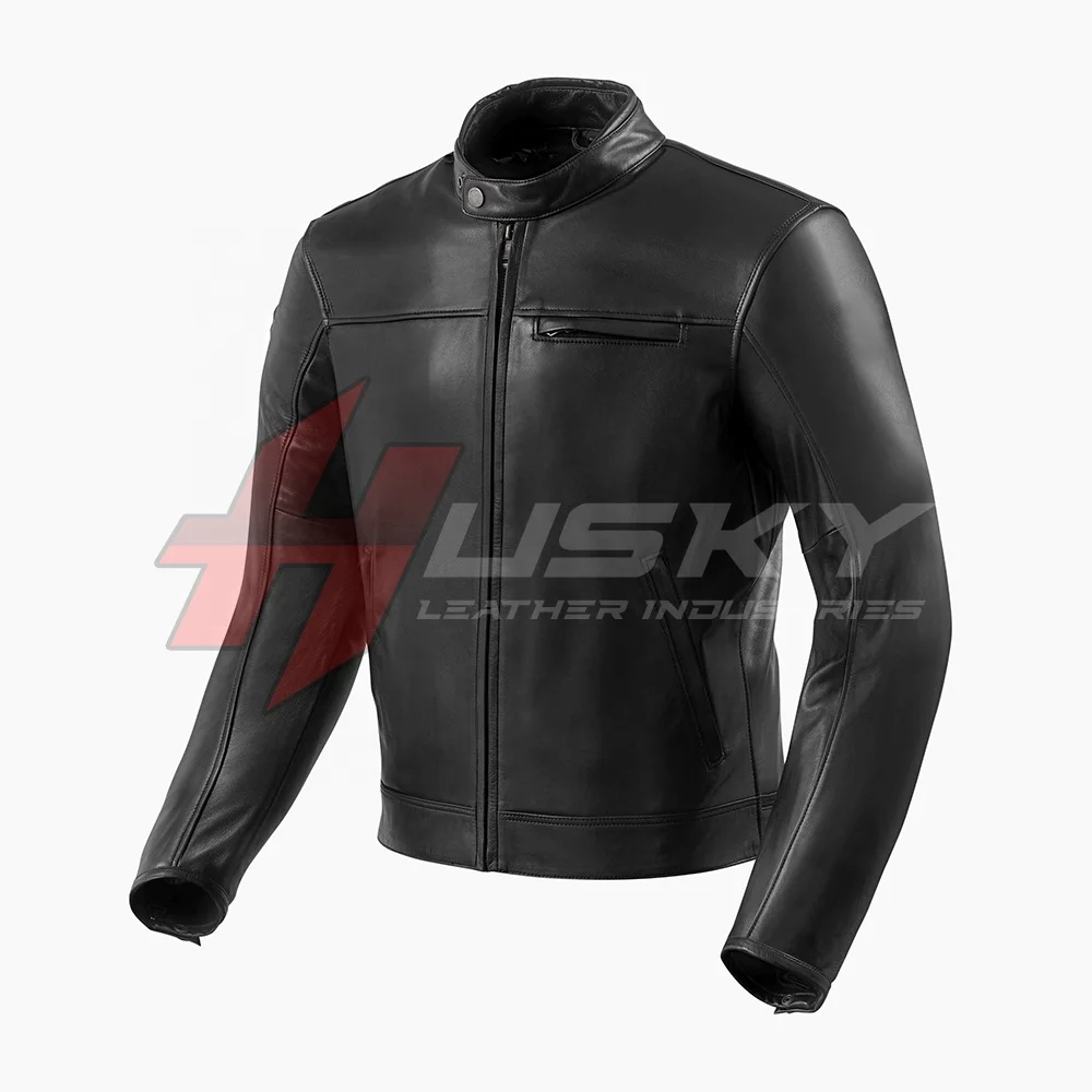 Black Color Motorbike Leather Jacket Motorcycle Leather Jacket