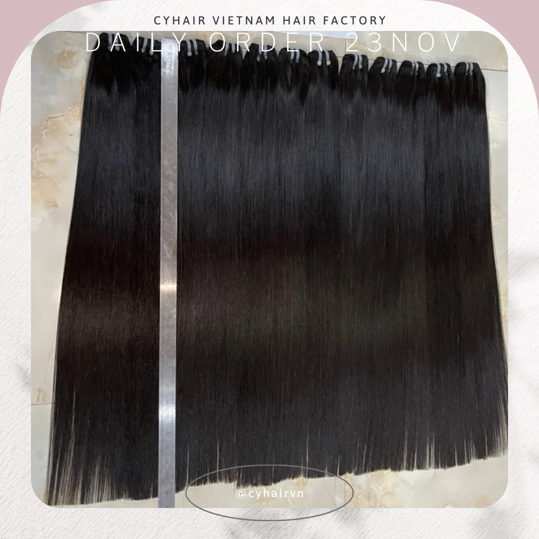 Высококачественные и блестящие прямые вьетнамские пучки волос с супер косточками 23 ноября 2021 года