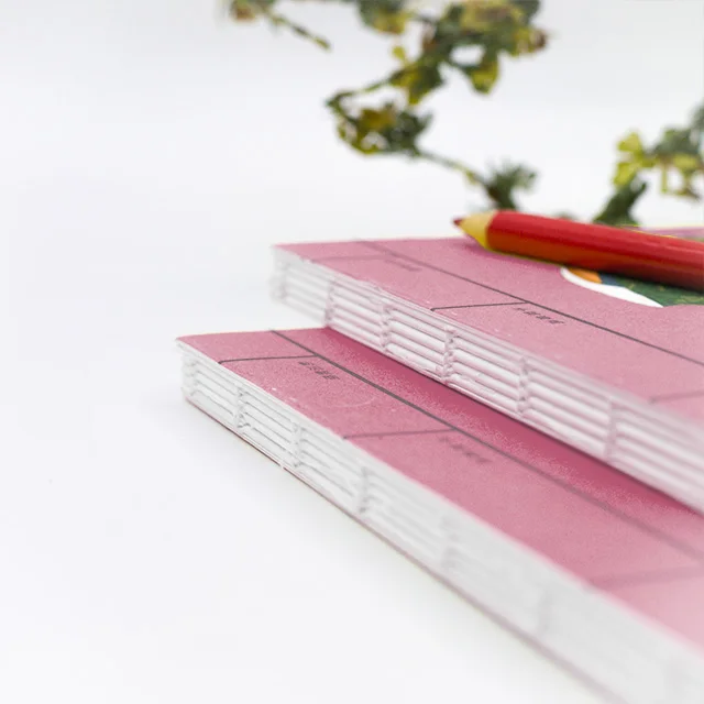  Пользовательский печать открытый плоский швейный переплет дневник