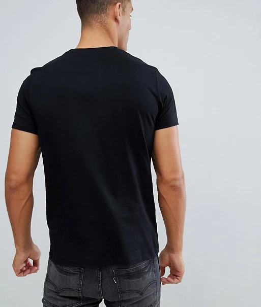 Wholesale Short Sleeve Crew Neck Good Quality 95%Cotton 5%Spandex Slim Fit Black Blank T Shirt MenHot sale products