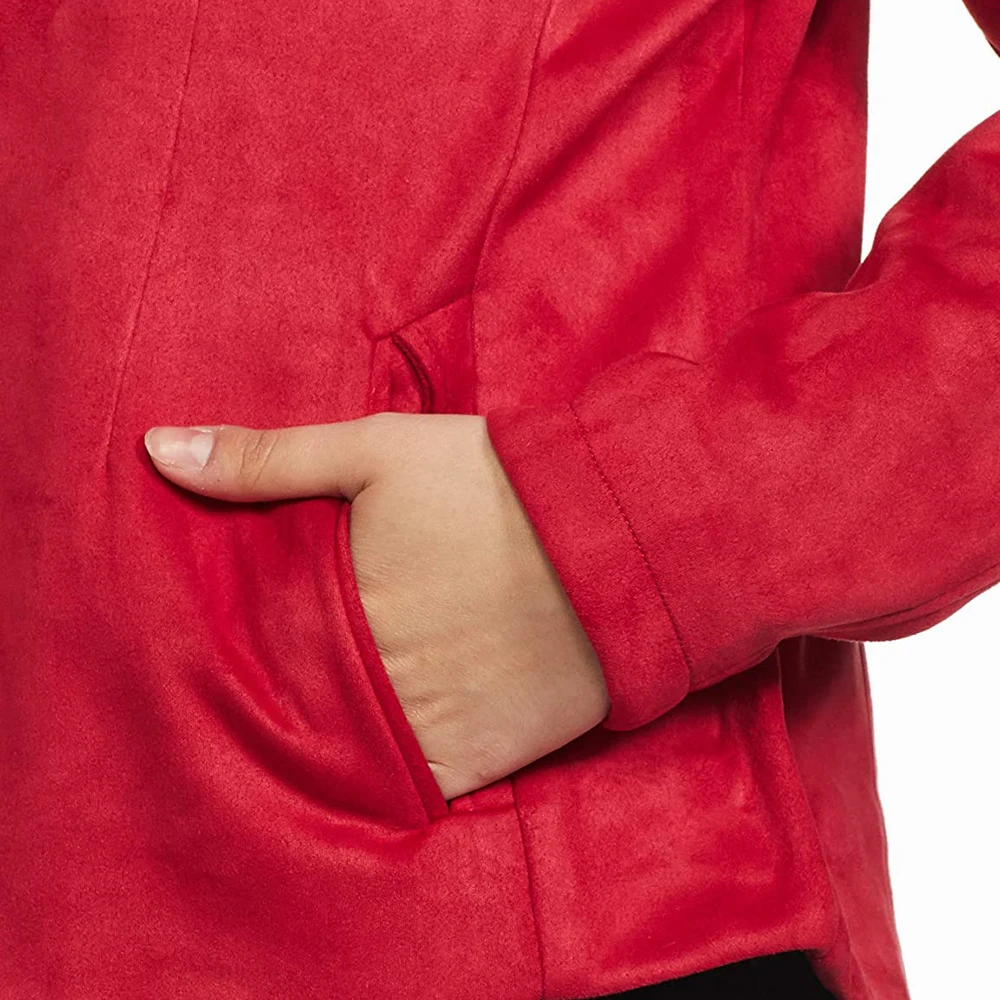 Женская уличная одежда красные куртки-бомберы с молнией спереди для девочек/стильные дам