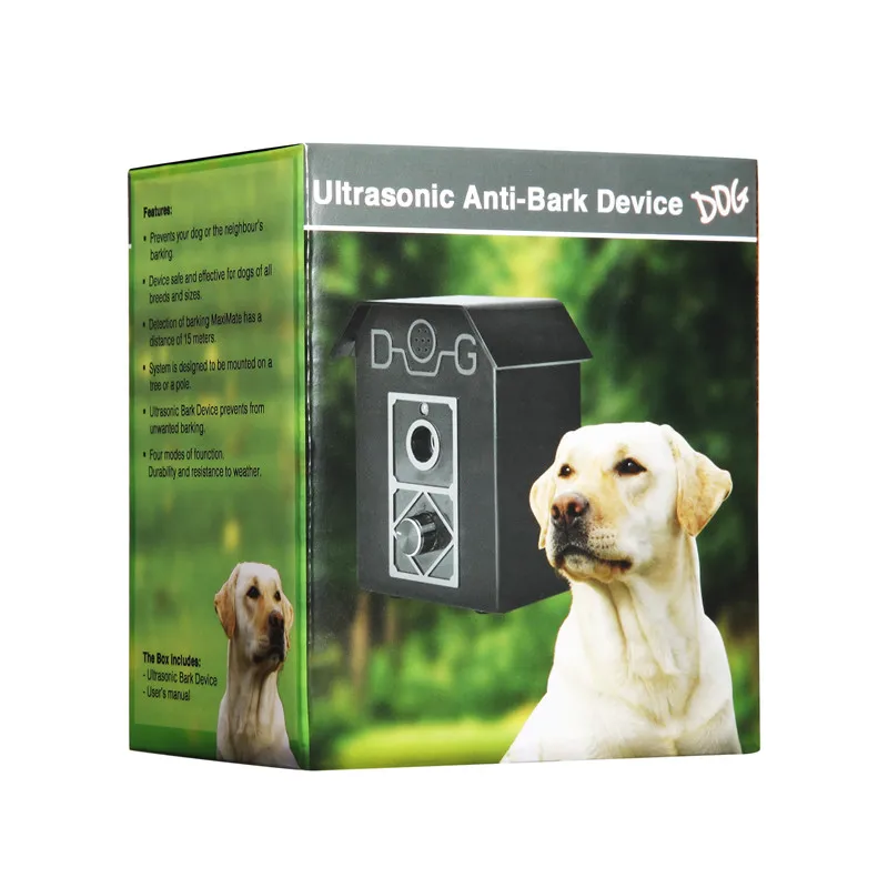 Pet products rainproof Outdoor dog repeller ultrasonic dog barking control deterrent for dogs