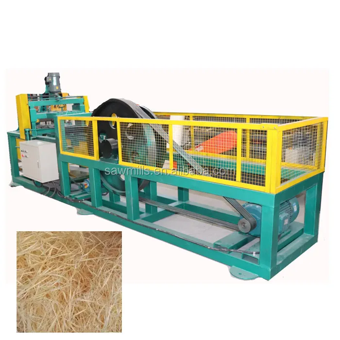 2021 Woodworking Machine Cutting Logs Square Wood Into Wood Wool Excelsior Hair