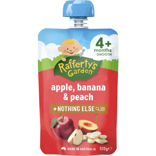 
Australian made premium baby puree food package apple banana peach 