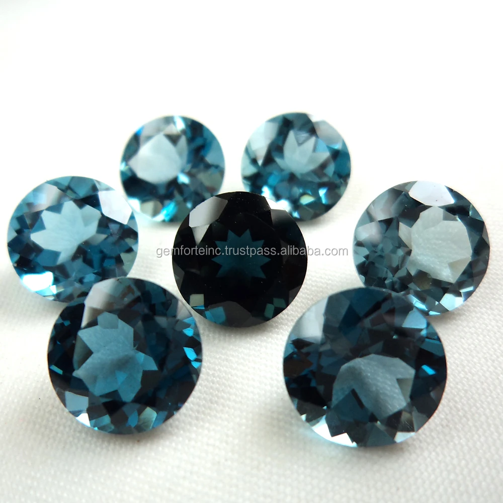 Topaz Round Faceted Gemstone London Swiss Blue Topaz Multi Color Natural Loose Gemstone Customized Best Price Blue Topaz Stone