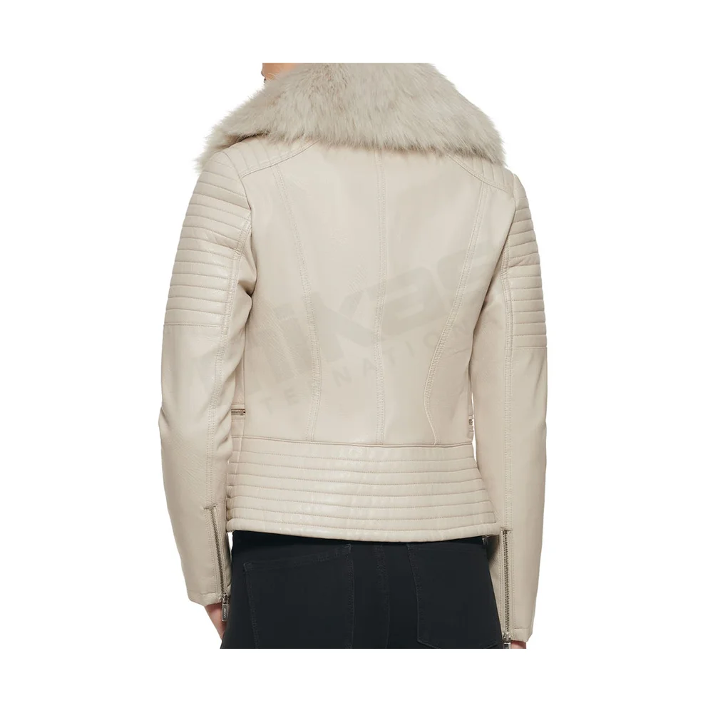 Wholesale Custom Team Ladies Fashion Coat Cropped Faux Leather Moto Waterproof Women Jacket