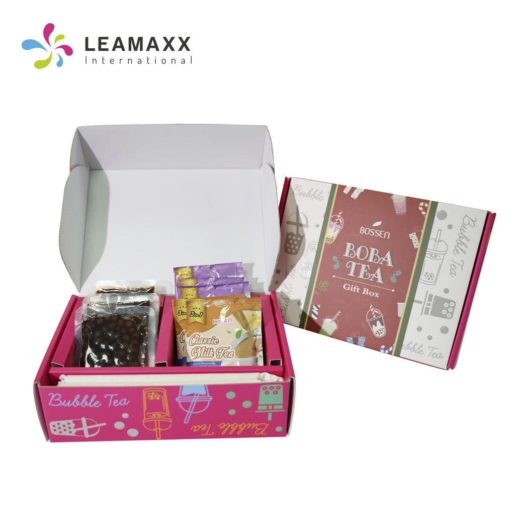 Taiwan New Product DIY Boba Tea Gift Box Instant Bubble Tea Kit Brown Sugar Tapioca Pearl 6 Servings