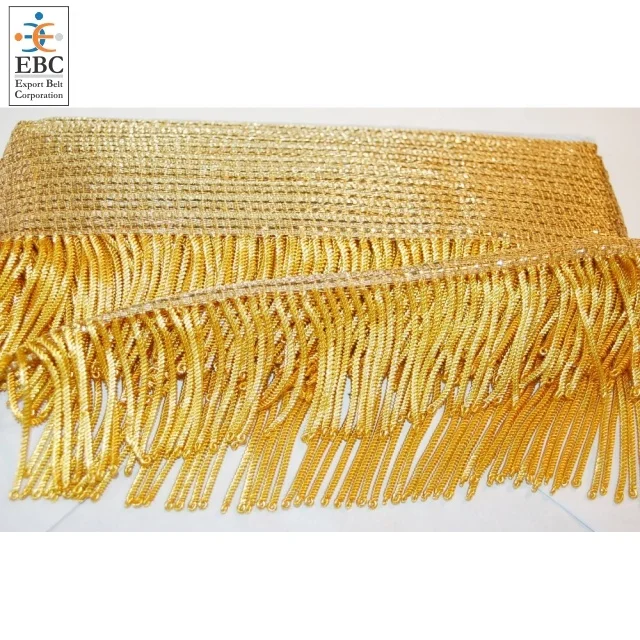 OEM French Bullion Gold Fringe Tassel Decorative Gold White Wire Material Mylar Thread Gold White Orris Gilt Bullion Wire Fringe