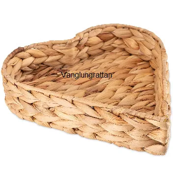 High Quality  Eco-friendly Elegant Woven Hyacinth Serving Trays Rattan Tray Decor Made In Vietnam