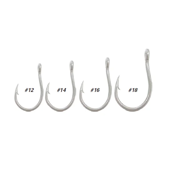 Multi sizes single stainless steel fish hooks
