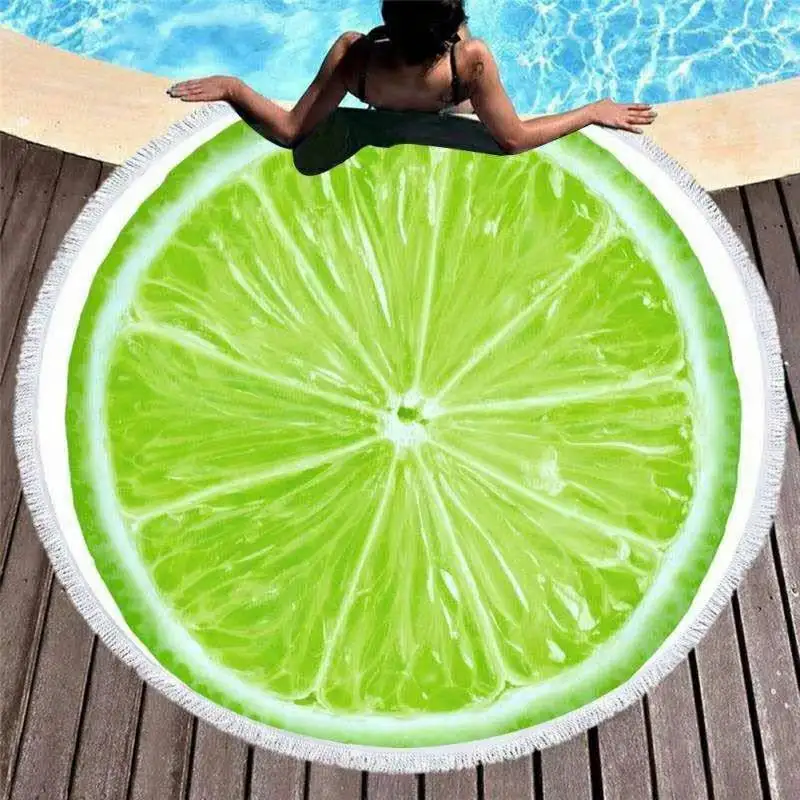 Полноцветное круглое пляжное полотенце с сублимационной печатью на