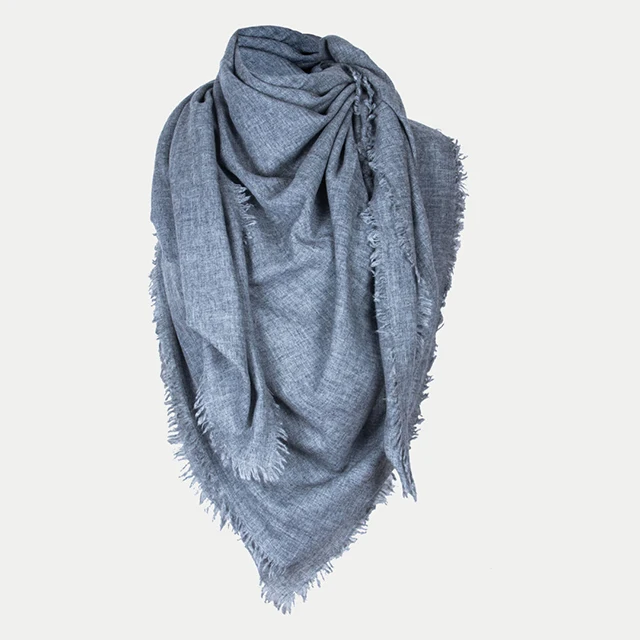 Big XL Size Scarves Stole Shawl Wrap Square All Four Side Fringe Merino Wool Unisex Winter Pure Soft Warm Nepal Cashmere Scarf