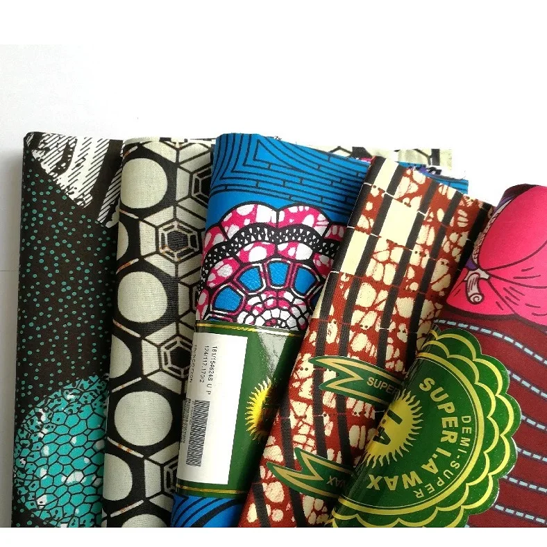 African Ethnic Batik Cloth Cotton Double Sided Kent Ankara African Printed Wax Fabric