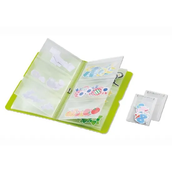 FOR KINGJIM STA-NO.2981 Sticker Collection Book Handbook Sticker Storage Small Grid Model NO.2981 Green Blue Yellow