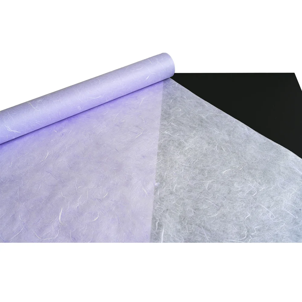 
Korean Traditional Mulberry Paper HanJi Natural Fiber Texture UnYoungJi 1-Ply Roll Light Purple 54 cm x 20 m 