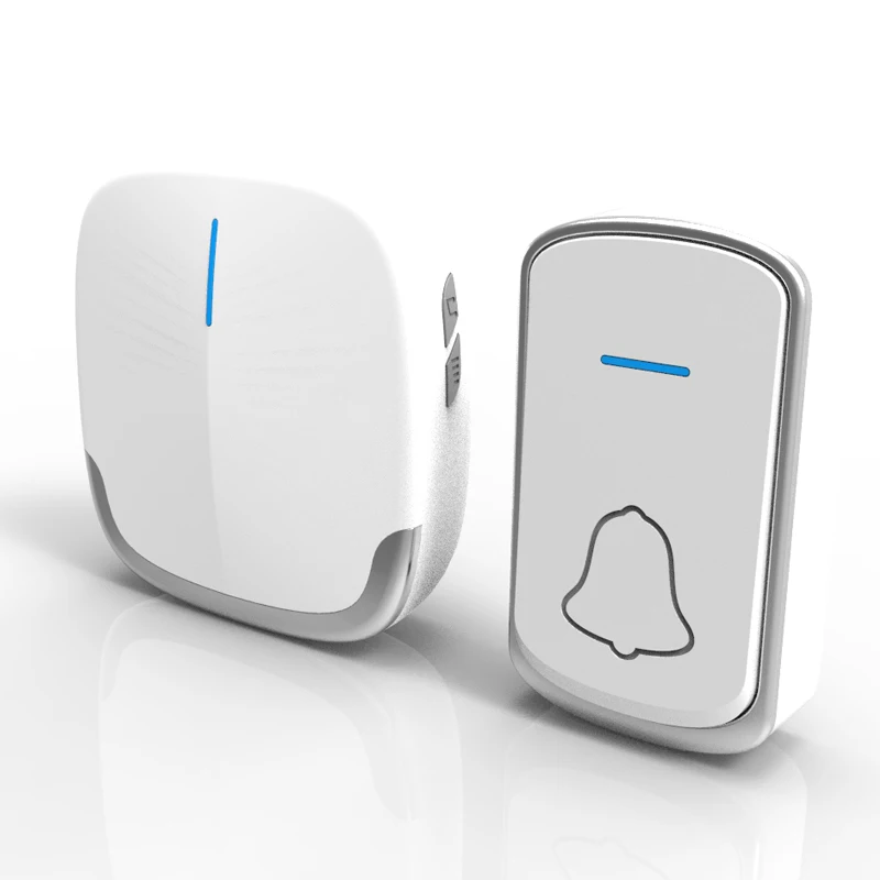  Беспроводной Электронный звонок переменного тока новый дизайн домашняя сигнализация беспроводная колокольчик с аккумулятором дверной большим радиусом действия беспроводной передатчик приветственный Звонок
