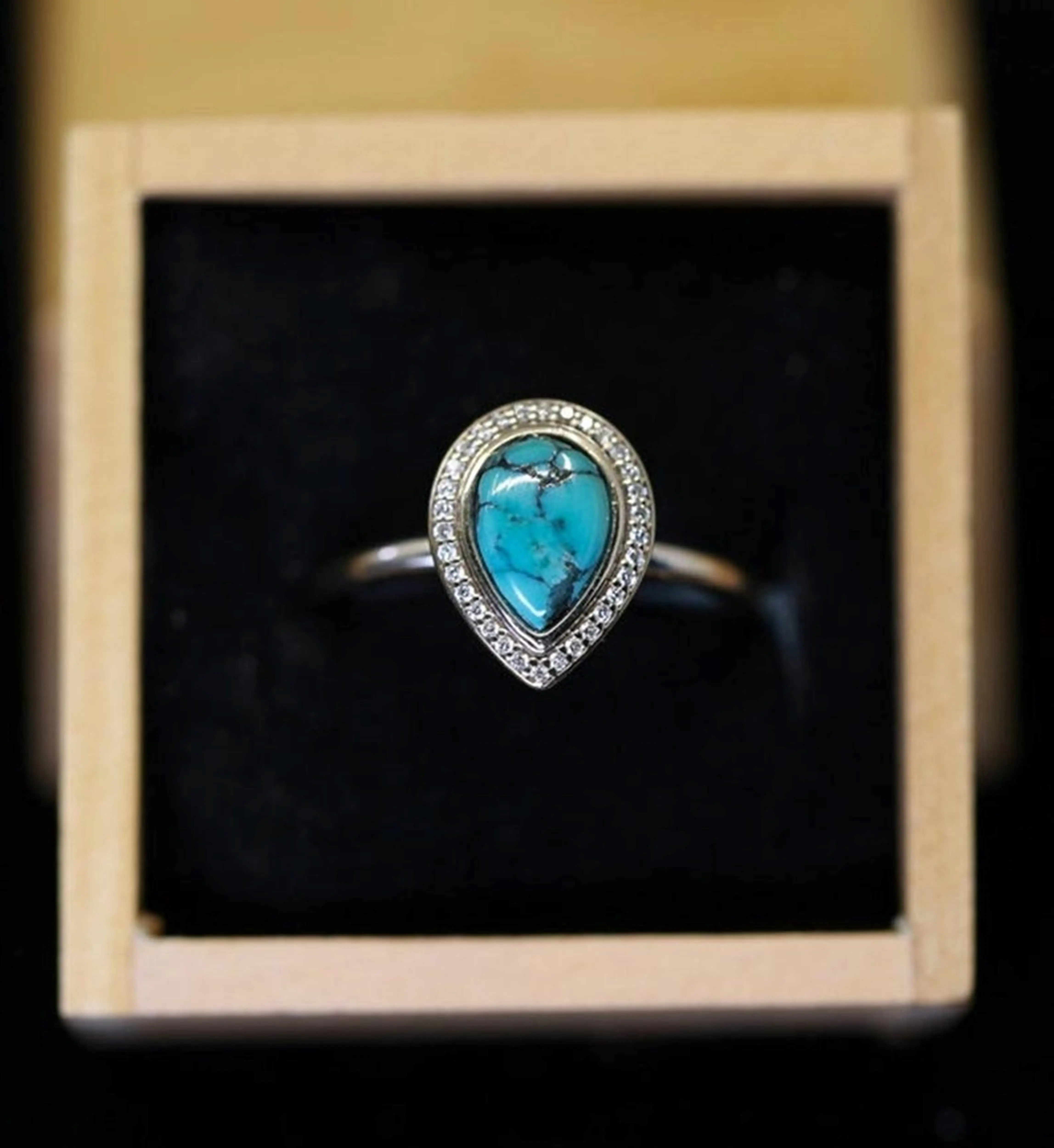 Кольцо с бирюзовым камнем, серебро 925 пробы, кольцо ручной работы