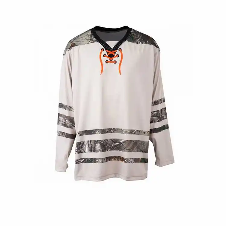 Pakistan Manufacturer Sublimation Design Long Sleeve ice Hockey Shirts Green Color With Your Own Team Name