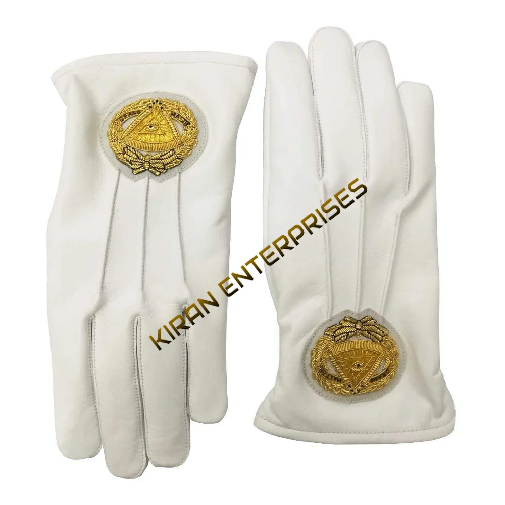 
 Masonic bullion embroidery gloves ceremonial white masonic regalia gloves  