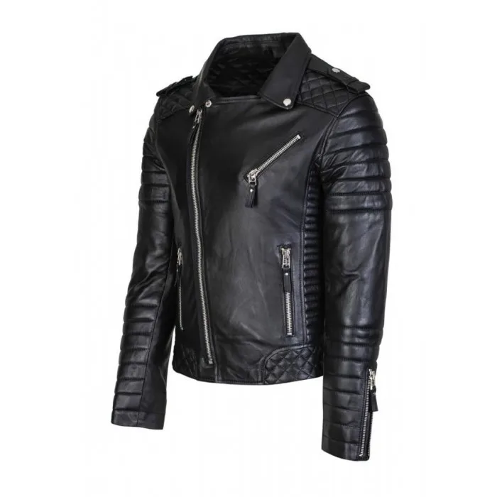 Motorcycle leather jacket biker style