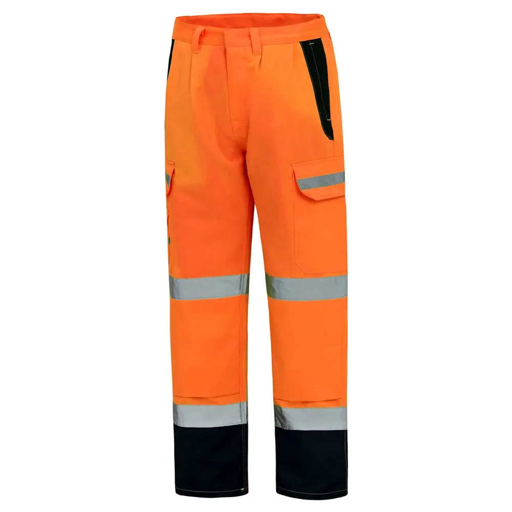 100% Cotton Navy Blue Coal Mining Safety Reflective Tape Cargo Pants