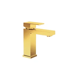 Unique Gold Brushed Faucet Series Wall Mounted 2 Hole Single Handle Waterfall Spout Hot Cold Water Basin Mixer Tap