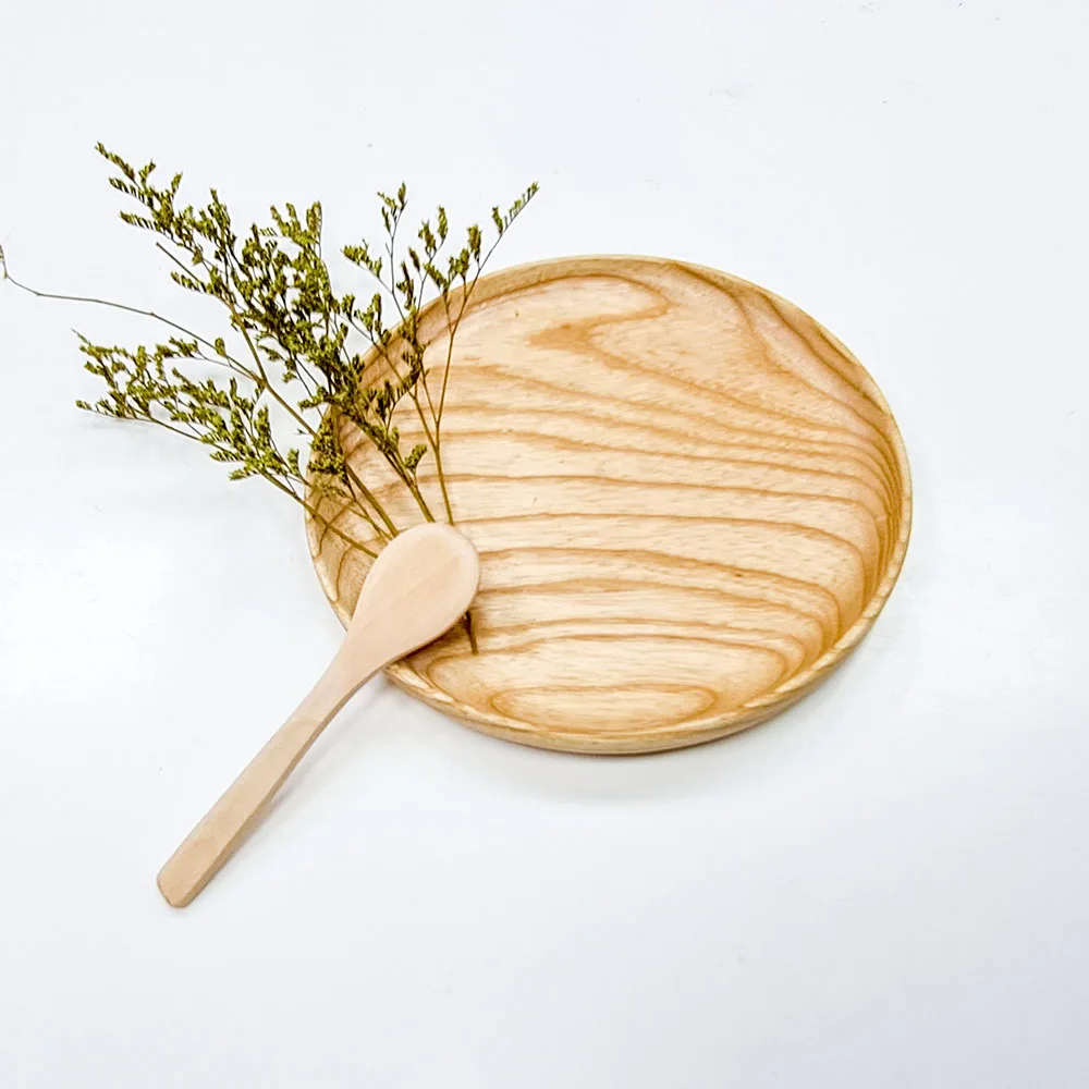 Specially designed circle wooden tray / Japanese style food tray / Wooden tray small size made in Vietnam / GK212