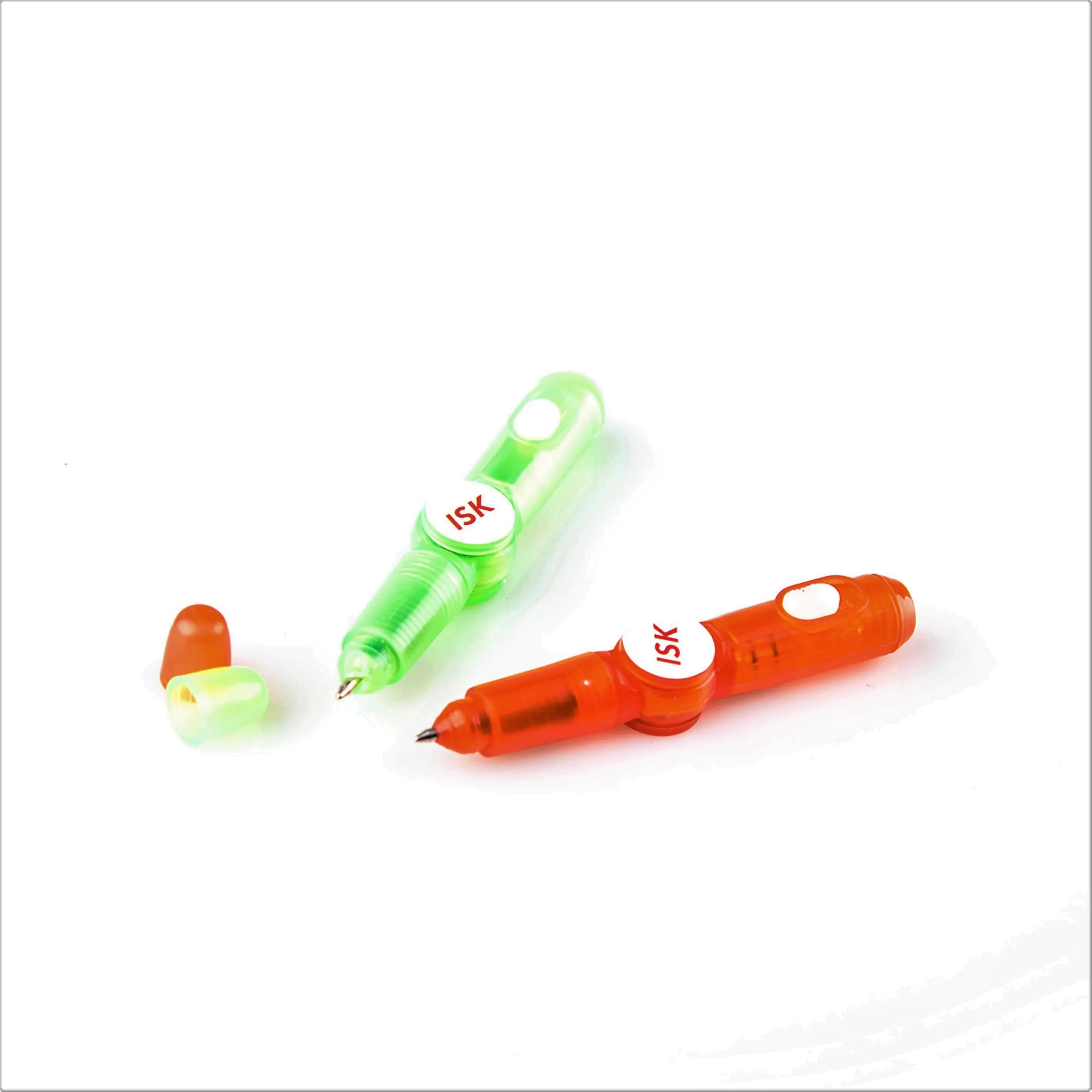 Three in One Finger Fidget Spinner toy bearing with pen and  LED Light