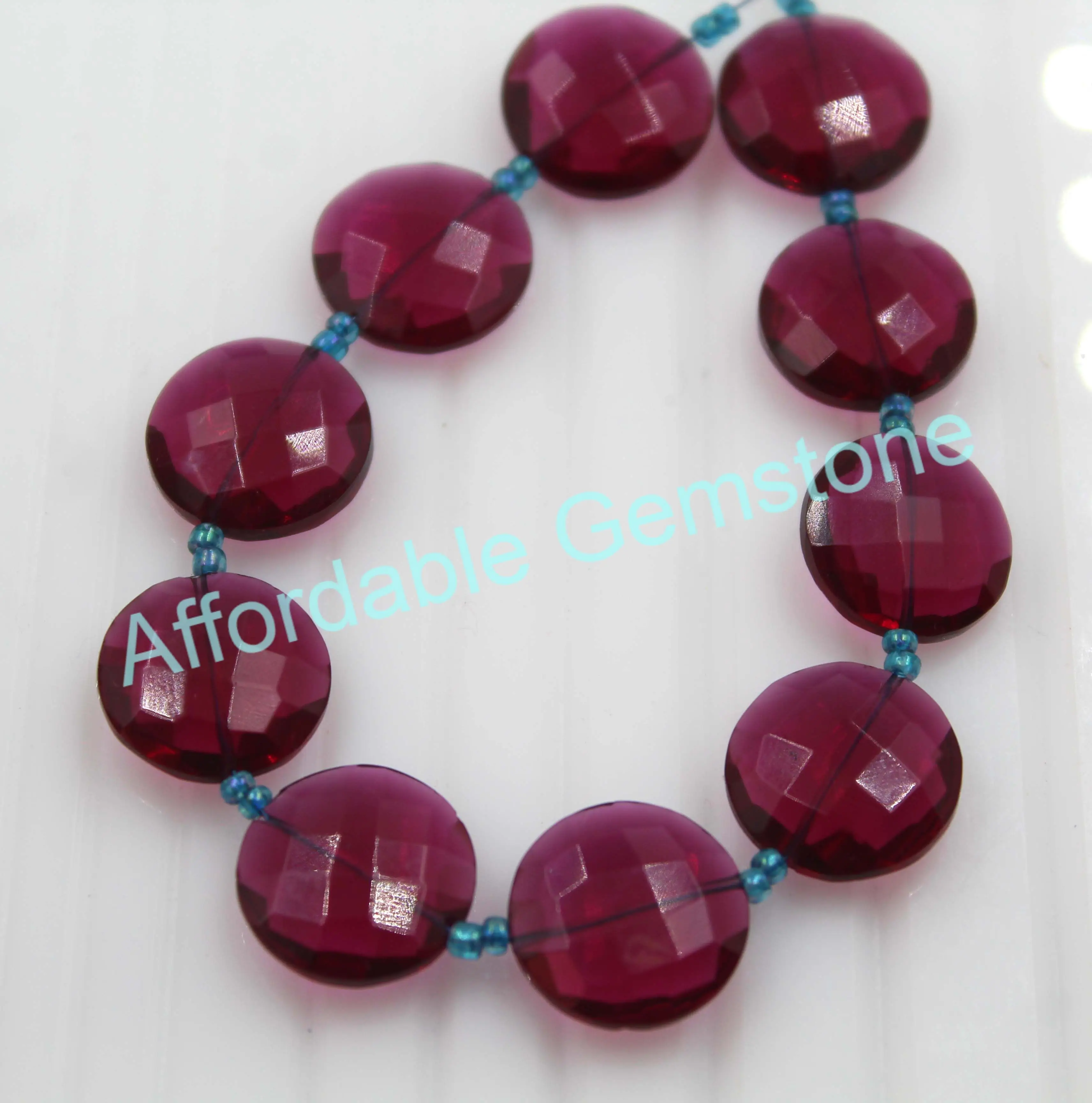 Ruby lite quartz round shape polished gemstone top drilled gemstone high quality stone loose beads faceted stone healing crystal