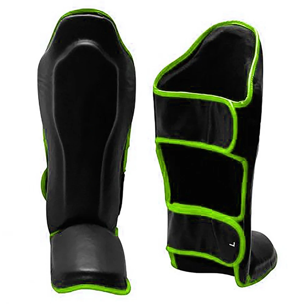 High Quality Leather Pro Gel Shin Instep Pads MMA Leg Foot Guards Muay Thai Kick Boxing Top Quality Shin Guards