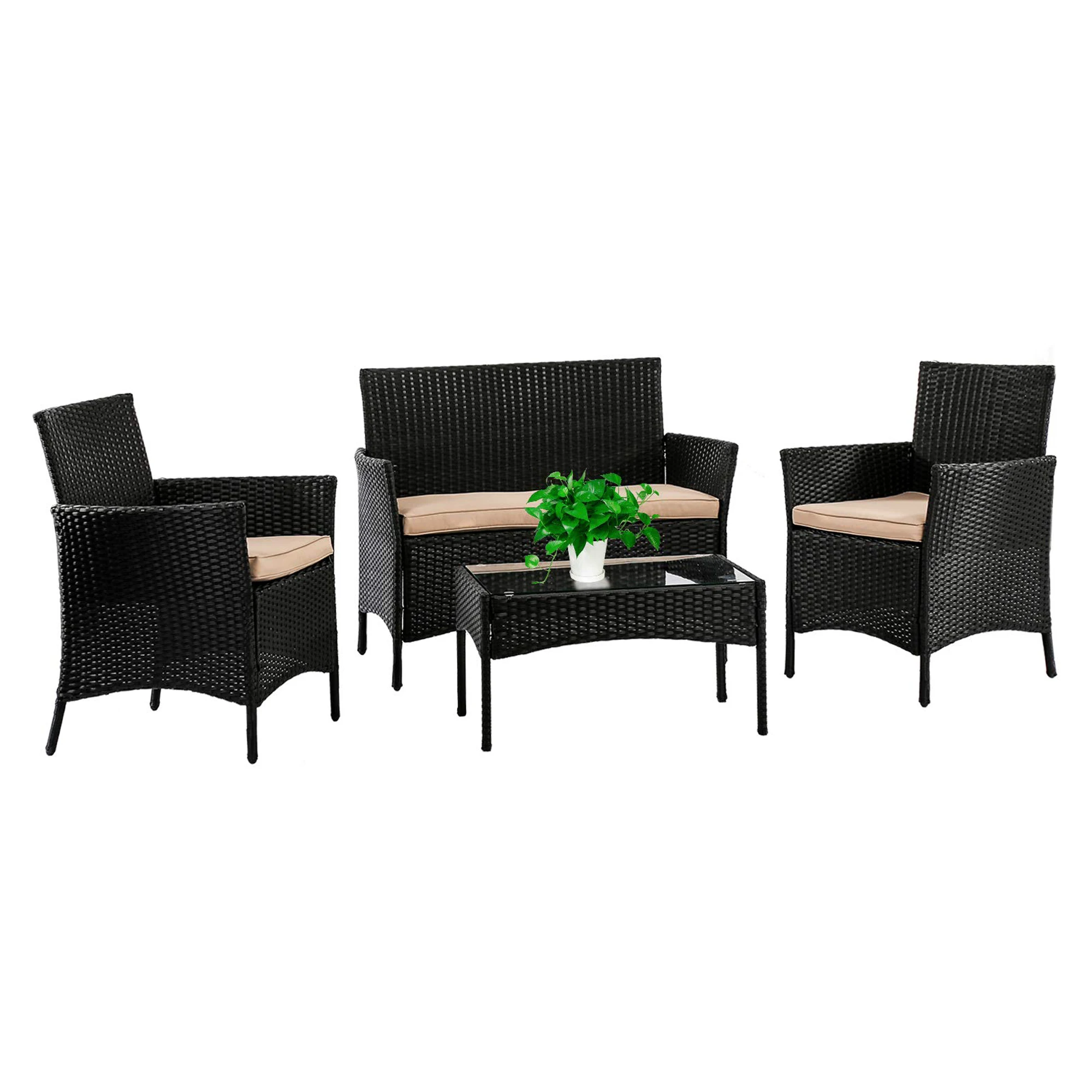 top class patio sofa set black rattan sofa set outdoor aluminium frame 5 seater sofa set luxury patio furniture