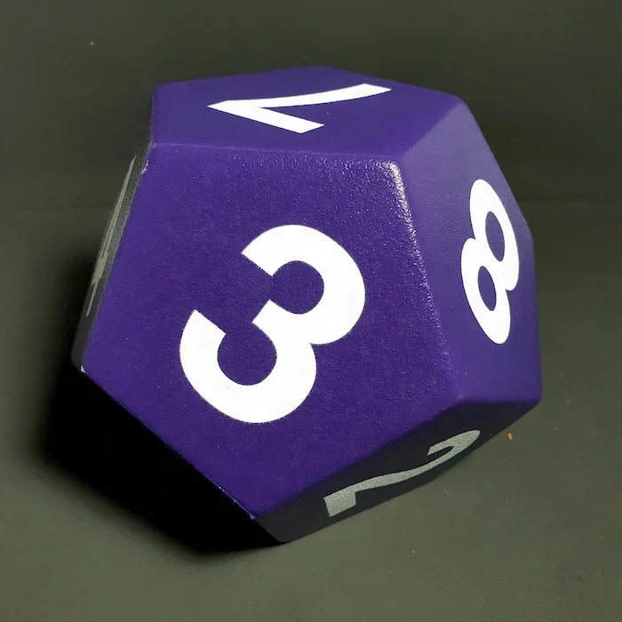BIG 246 mm 12 Sided Custom logo PU Durable Skin Foam Dice for Kids Education and Fitness