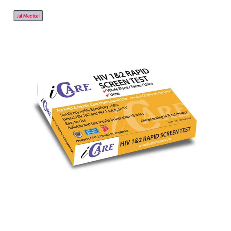 Оригинальное качество, Лидер продаж, одноразовая Диагностика iCare ВИЧ, 1 и 2 оральных тампона, набор для быстрого тестирования из Сингапура