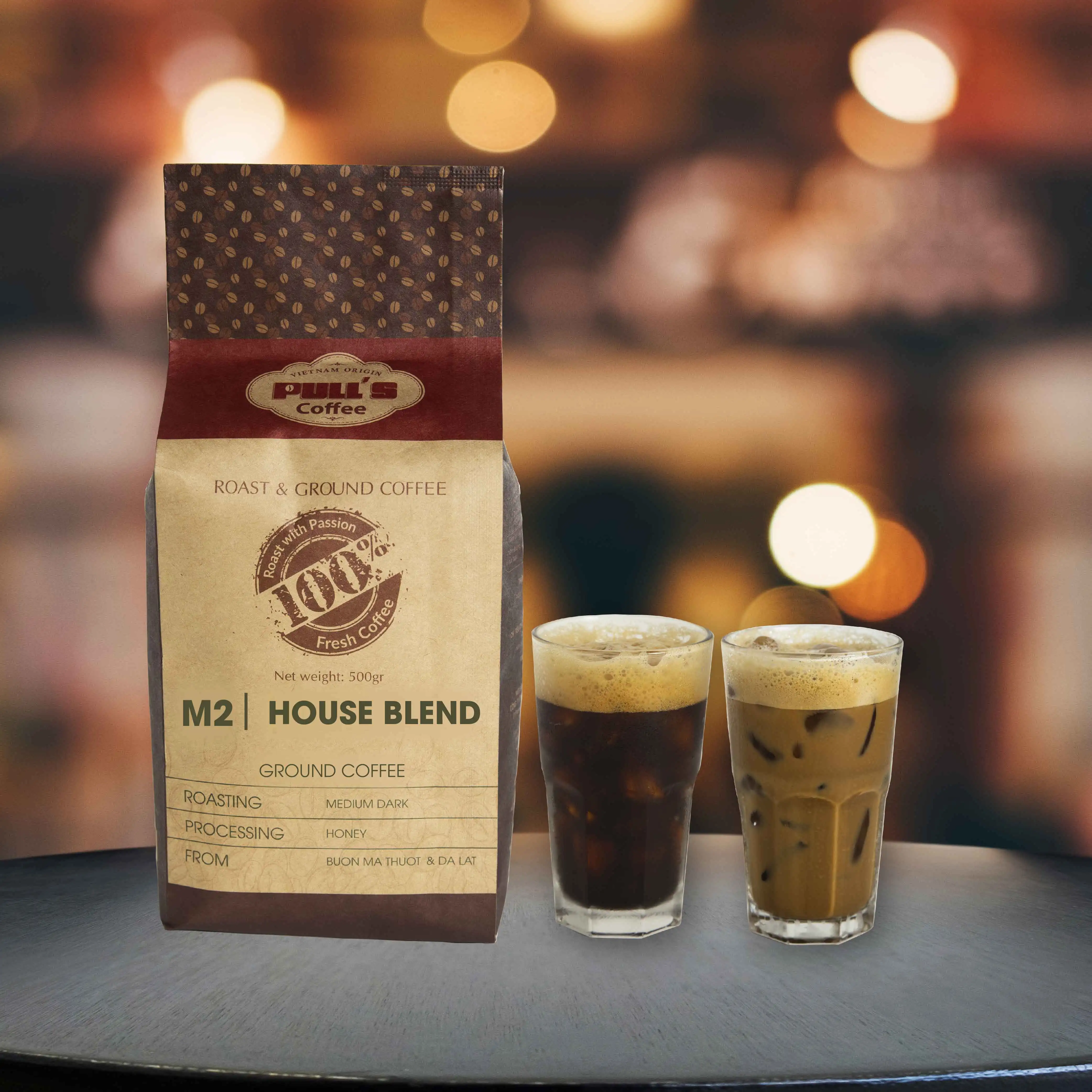 Оригинальное оборудование от бренда Pulls Coffee производство вкусного жареного кофе-молотый кофе M2 - 500 г в упаковке