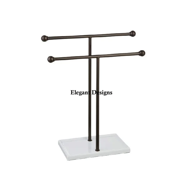 Two Tier Jewelry Stand With Wooden Base Excellent Quality Handmade Decorative Stand Fancy Arrival Wholesale Jewelry Stand