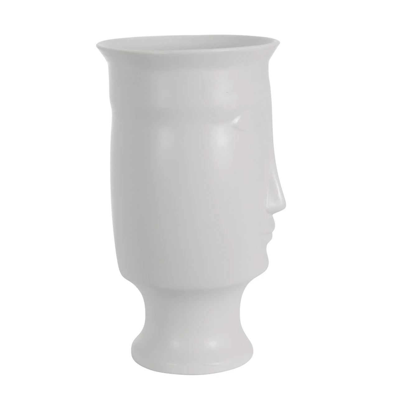 Sagebrook Home Ceramic Face Vase W/Base White 11 inch Premium Quality Wholesale Supplier