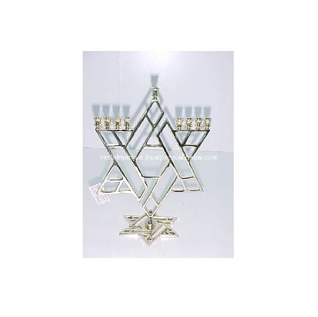 Star Solid Silver Menorah Candle Holder Menorah Candle Holder Religious Candelabra For Home Decor Menorah With Affordable Price