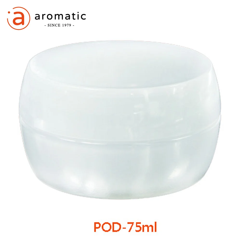 75ml sample drum shape PP plastic white cosmetic cream jar