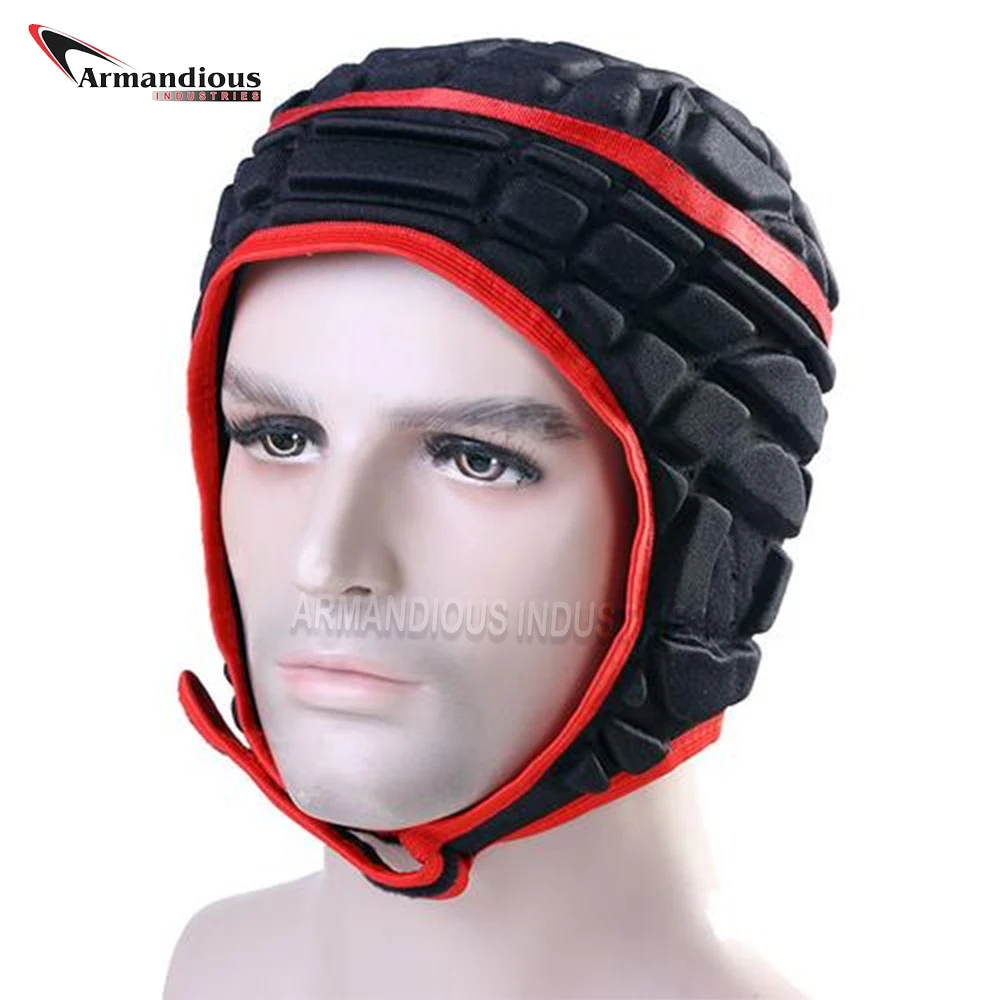 OEM Logo Soft Shell Rugby Helmet Customized Half Football Adult EVA Helmet with Face Pattern for Skating Sports Wholesale