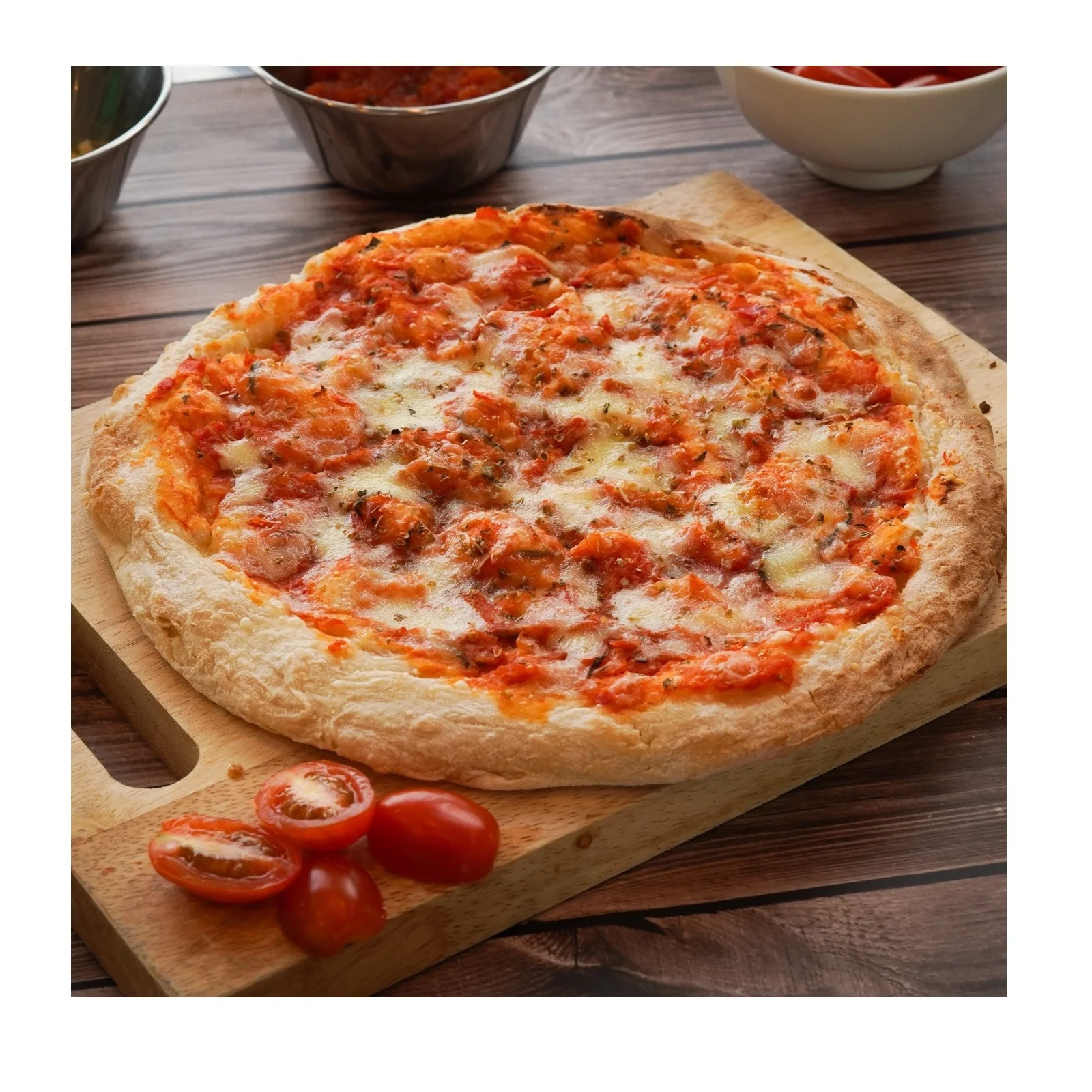 12 Months Shell Life Fluffy and Chewy Salty Baked Normal Individual vacuum bag Frozen Margherita Pizza 9'