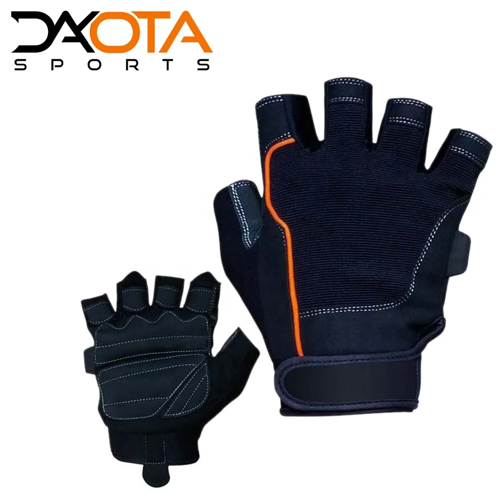 Перчатки унисекс для фитнеса с половинками пальцев тяжелой атлетики дышащий кожаный дизайн тренажерного