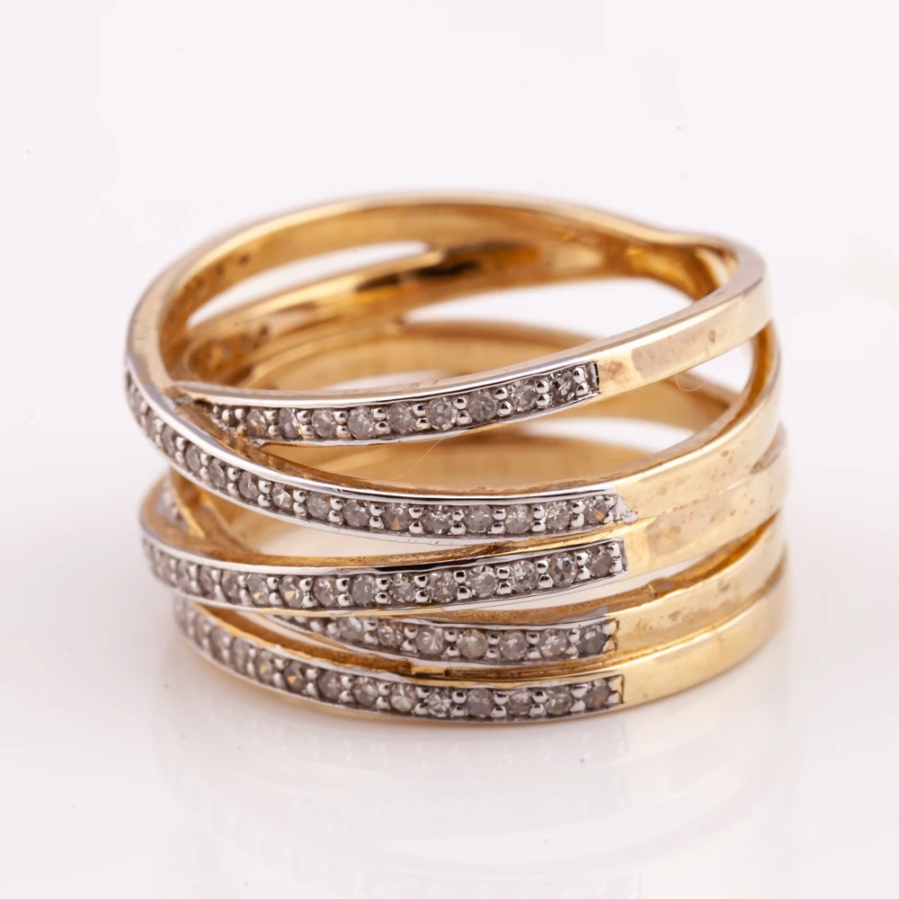 minimal twist diamond ring with 14K gold plated silver 925 material can be customize high quality factory price