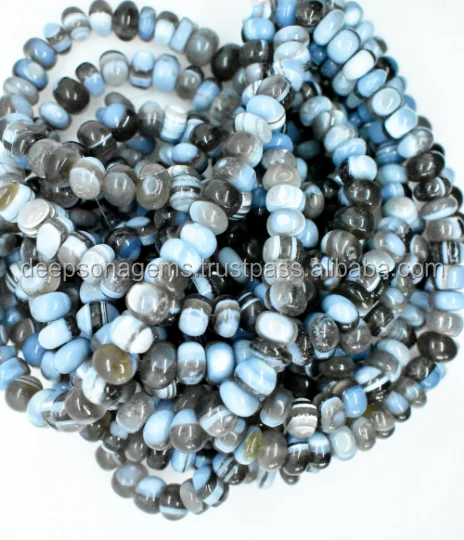 Boulder Opal Rondelle Smooth Stone Beads, Opal Rondelle Beads Strand For Making Beaded Mala Necklace