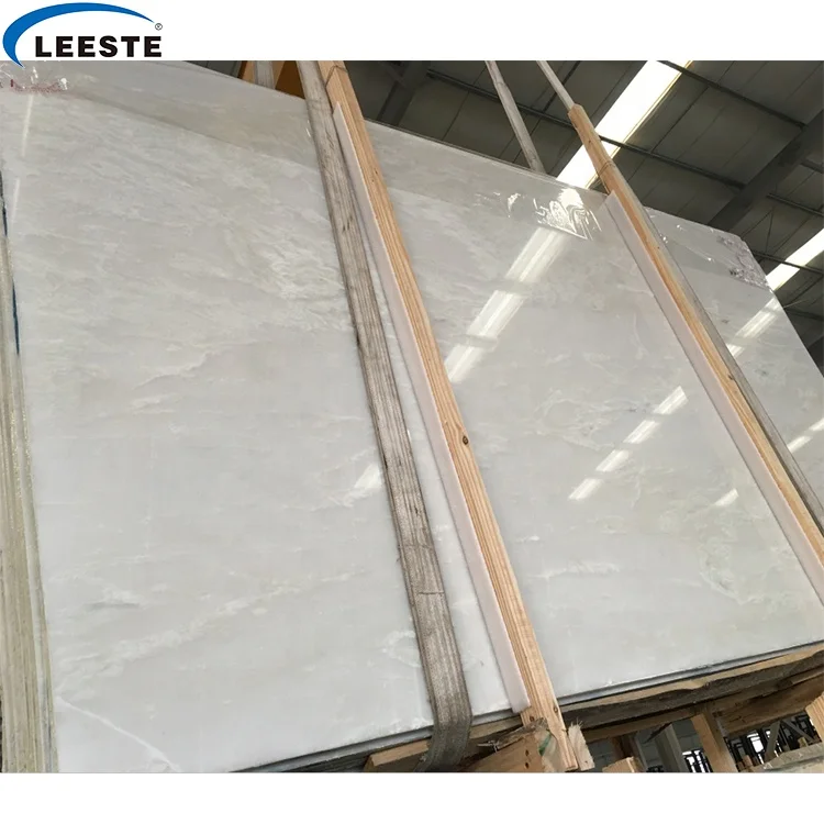 Supper A grade Ice onyx white marble slabs Polished Rhino white slabs and tiles