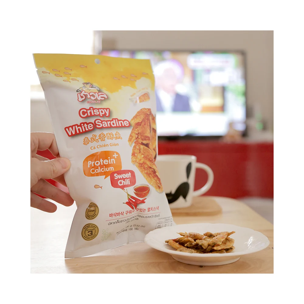 Wholesale Seafood Snacks Crispy White Sardine (Chili & Garlic) - Thai Seafood Fish Snack Thailand Export