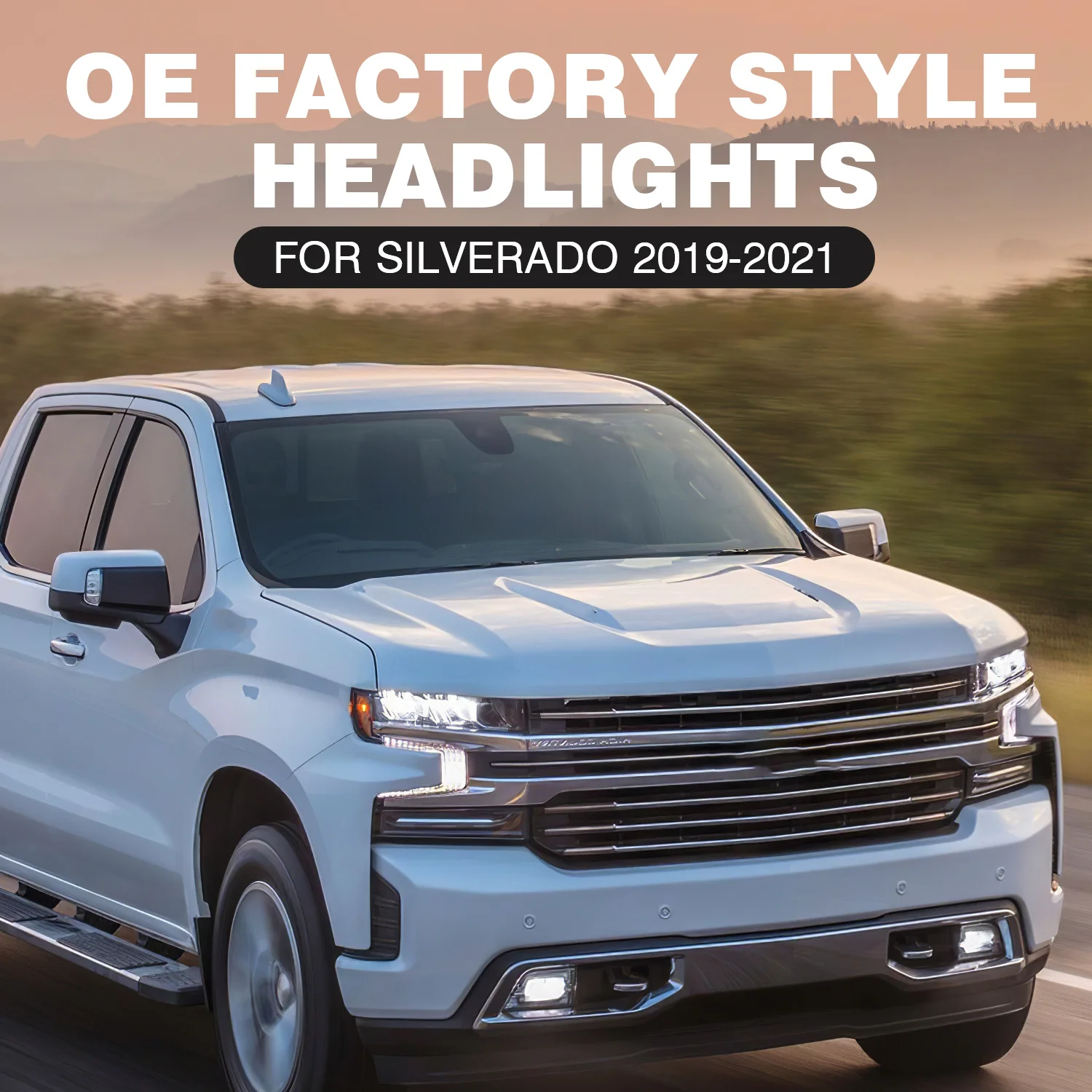 Archaic Led DRL Headlight Assembly For Chevrolet Silverado 1500 Pickup LT/LT Trail Boss LTZ 1500 2019-2021 Head Lamp Right side