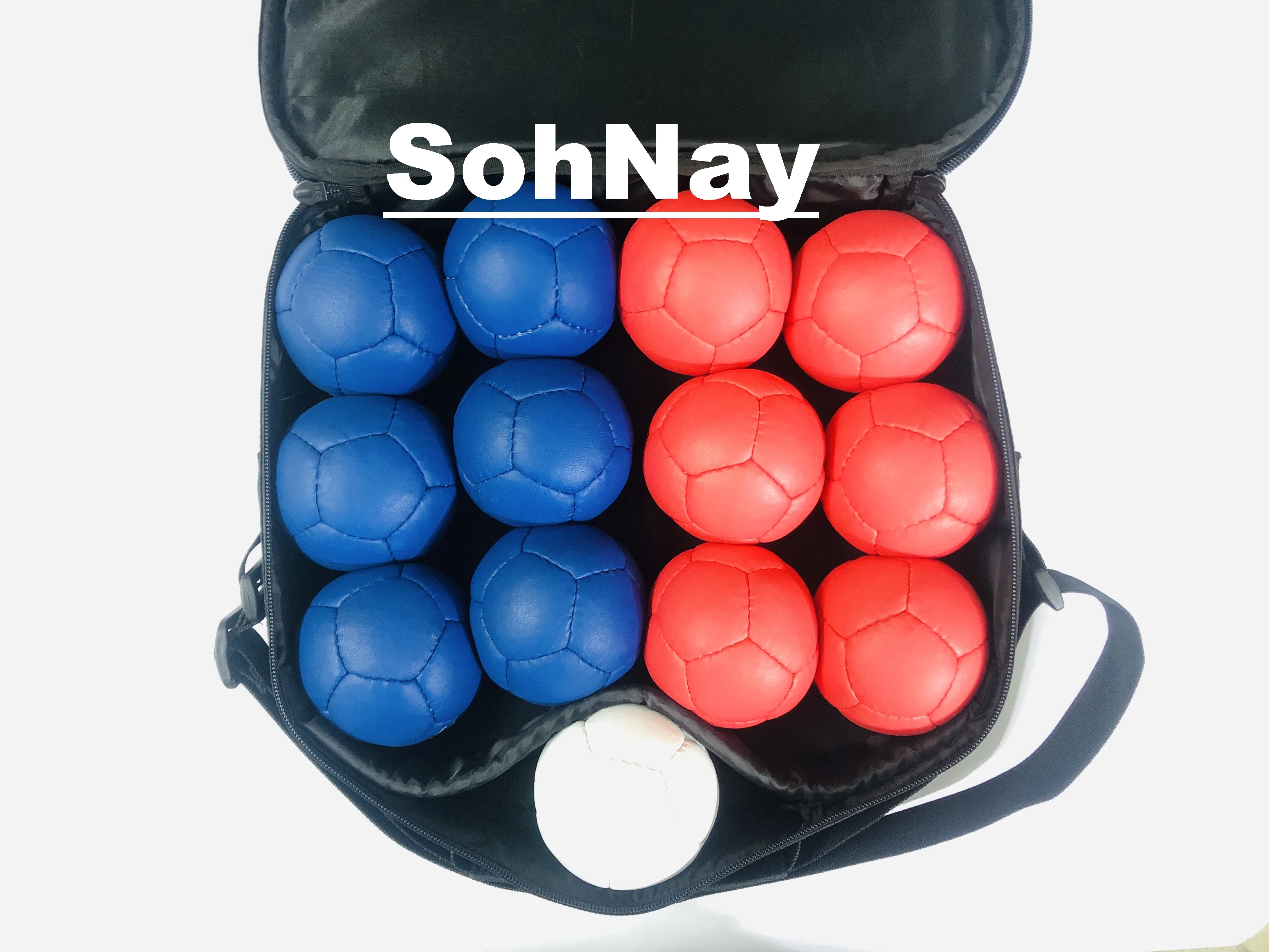 Boccia Ball Set of 13 balls blue red white Made by Japanese Cordley with customized Logo and carrying bag Pakistan