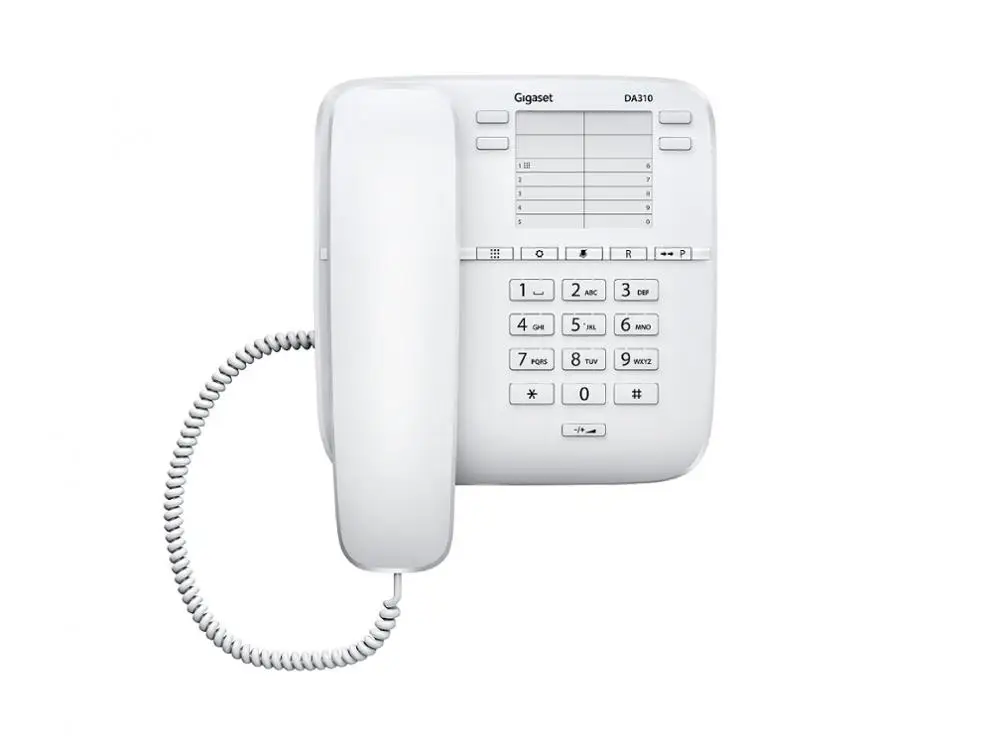 Corded telephone with 10 speed dial numbers GIGASET DA310 Black White colors