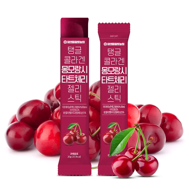 
New concept Low molecular Premium Fish Collagen Tart Cherry Concentrated Fruit Jelly Stick Helps sleep 